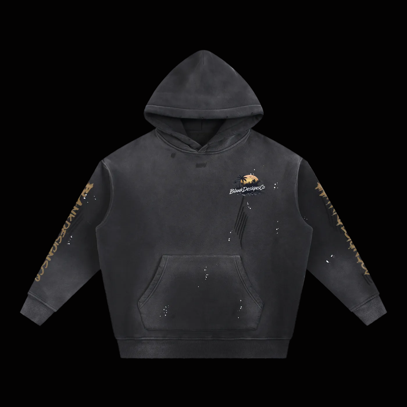 BlankDesignsCo Midnight Ripped Hoodie