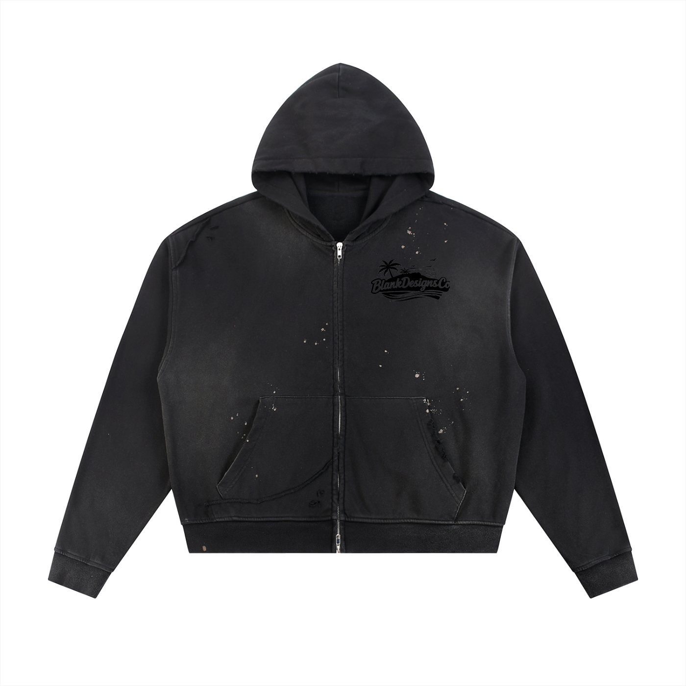 BlankDesignsCo Ripped Style Zip Up