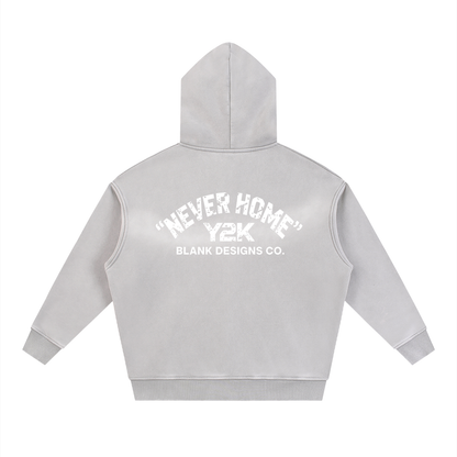 BlankDesignsCo vintage Zip Up "Never Home" Hoodie