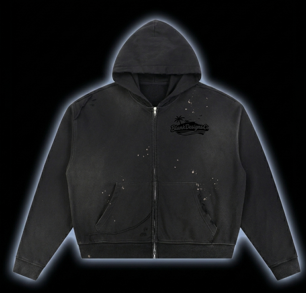 BlankDesignsCo Ripped Style Zip Up