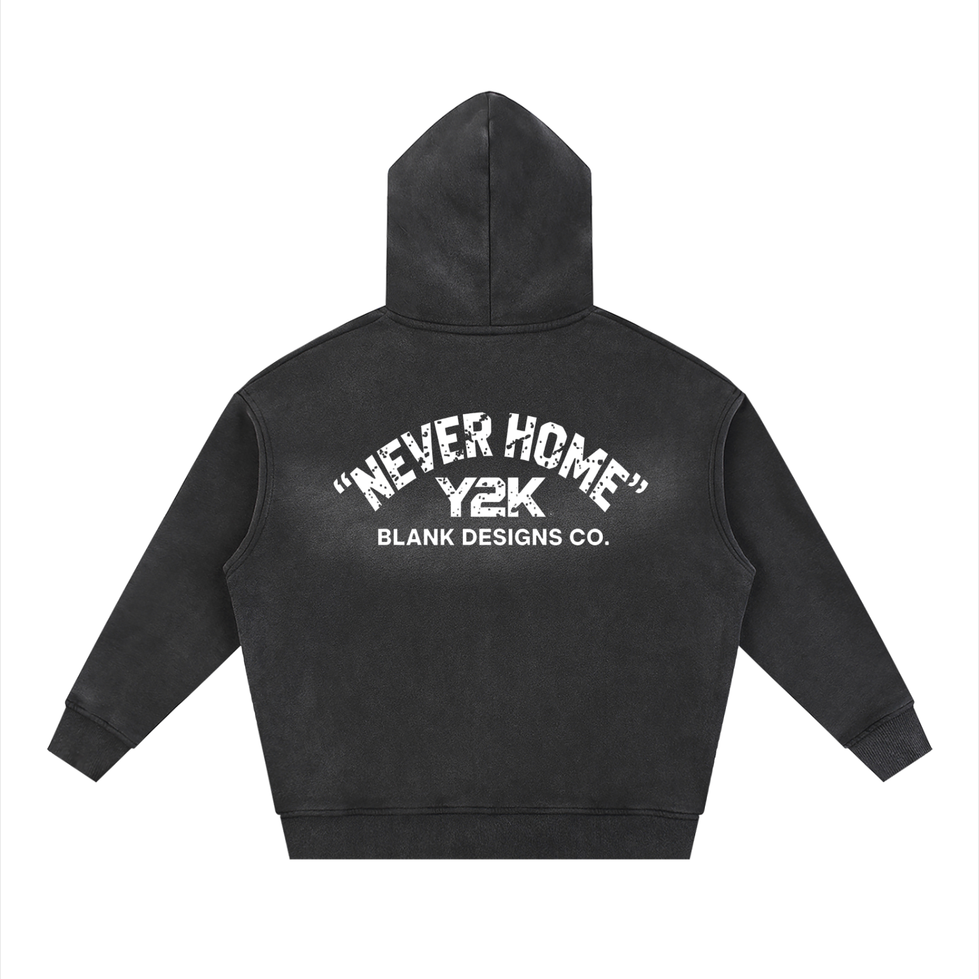 BlankDesignsCo vintage Zip Up "Never Home" Hoodie